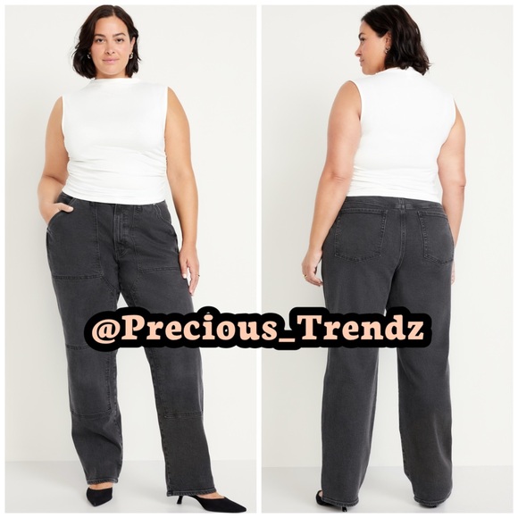 Old Navy Denim - Old Navy High-Waisted OG Loose Utility Jeans Women’s Size 30 Faded Black